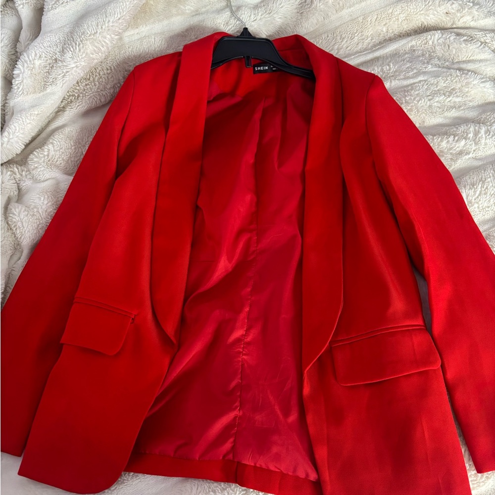 SHEIN Bold Red Blazer